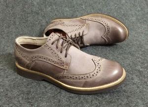 China OEM Oxford Style Men Business Casual Shoes , Genuine Leather Lace Up Derby Shoes on sale