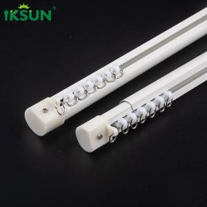Quality 1 Set Side Wall Mount Curtain Rod Extendable Adjustable Double Drapery Rod Set for sale
