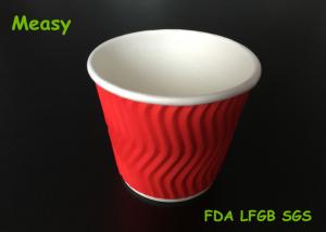 China 4OZ Red Wave disposable paper tea cups For Hot Drink , Custom Logo on sale