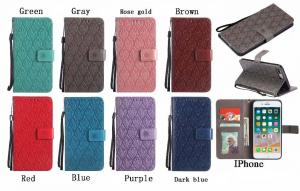 Quality iPhone Leather Protective Case with Flower Embossed Pattern for sale