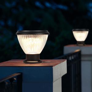 Quality Light Control IP65 Solar Pillar Light  Easy Install Post Cap Lamp For Wood Fence Deck for sale