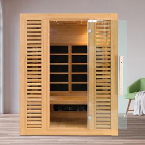 China 3 Person Indoor Hemlock Wood Far Infrared Dry Sauna Room With Oxygen Ionizer on sale