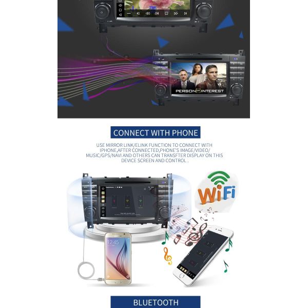 7 Inch Touch Screen Mercedes Benz DVD Player With Multimedia Player