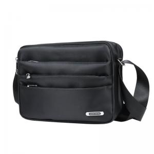 Quality Black Shoulder Messenger Bag Multi Pocket Crossbody Bag Casual Nylon for sale