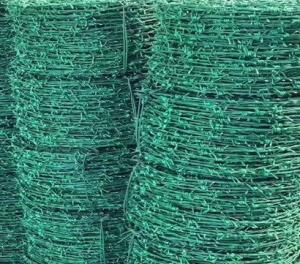 Quality 2.0mm 10cm Security Farm Barbed Wire Fence PVC Coated Convenient Installation for sale