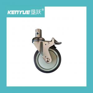 Quality Hospital Bed Casters Medical PU Wheel Easy To Use Black PU Material for sale