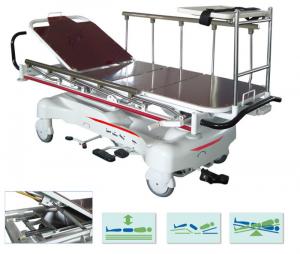 China Steel Emergency Stretcher Trolley Electric Hospital Transport Bed Rise Fall on sale