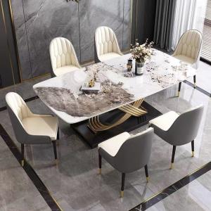 Buy cheap Stylish Stainless Steel Marble Square Dining Room Table H 0.78 M from wholesalers