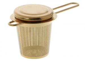 Quality Gold Stainless Steel 304 Extra Fine Mesh Tea Infuser With Long Handles for sale