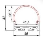AL4542 Led Strip Light Aluminium Extrusion / Transparent Led Strip Aluminium
