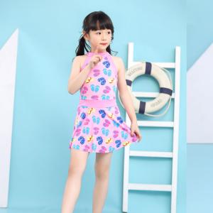 China Sunny Girls Swim Suit Two Pieces Shirt Girl Push Up Swimsuit For Children Swimsuit Dress on sale