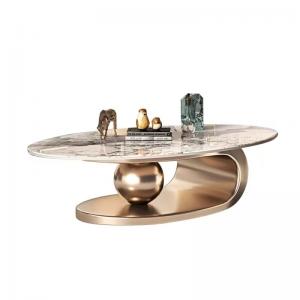 Quality Hollow Out Marble Coffee Table Stainless Steel Living Room Coffee Table for sale