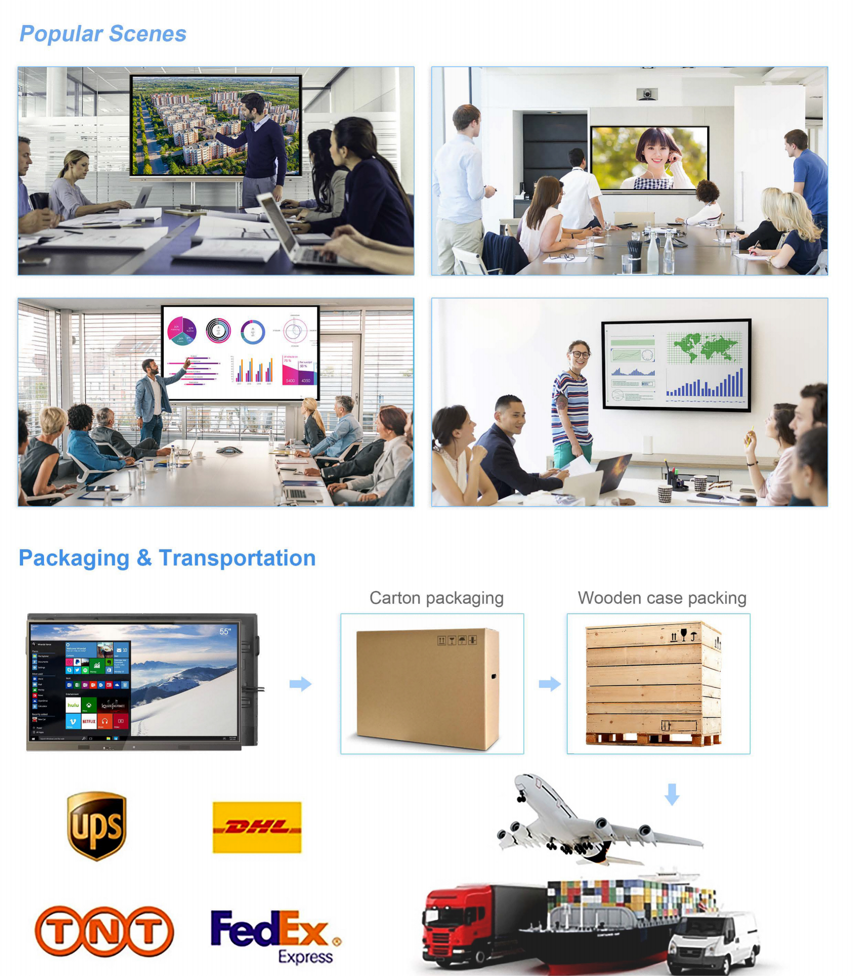 65" 75" 86" 98" Electronic Touch Screen Flat Panel Display Smart Board Interactive Whiteboard for Schools and Meetings
