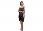 Jacquard Woman Night Dresses Black Satin Cami Dress Cotton Lace At Back