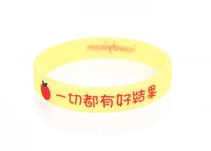 Quality Breast cancer bracelet printed yellow color adult size eco-friendly for sale