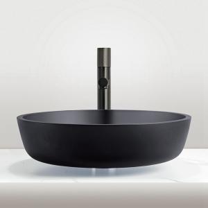 China 420*420*110mm Round Wash Basin With Pop Up Waste Tempered Glass Sink No Overflow on sale