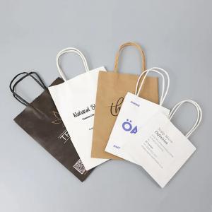 Quality Large Brown Paper Tote Bags Wholesale With Rope Handle Recyclable Retail White Colorful for sale