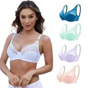 China                  Woman Bras Push up Lace Bra Full Coverage Cups Big Size Bra Breast Push up Thin Underwear              on sale
