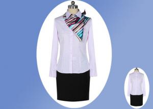 Pink Female Work Uniform Shirts 1 Breast Pocket As Business Office Clothing