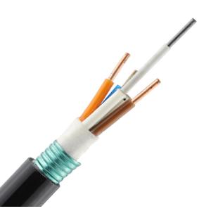 Buy cheap Access Network 2-24core Hybrid Optic Copper Cable / Overhead Fiber Optic Cable from wholesalers