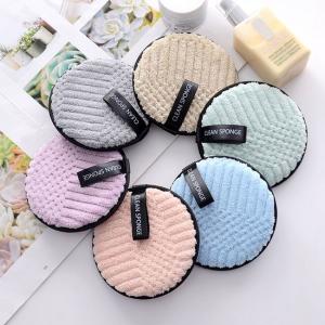 Quality 9cm Reusable Makeup Remover Pads Round Shape Facial Cleaning Microfiber Fabric for sale