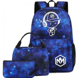 Quality Hotselling Light-up Bags Universe Printed Bag 3D Print Manufacturer Backpack Sublimation Bag for sale