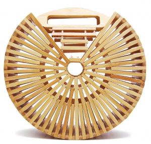Quality Factory wholesale fashion beach bamboo handbags, 20cm round hand bamboo bag, shoulder bamboo bags for sale