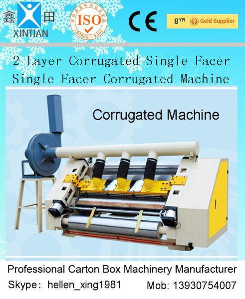Buy 2 Layer Single Facer Corrugated Paper Carton Making Machine Simple Structure at wholesale prices