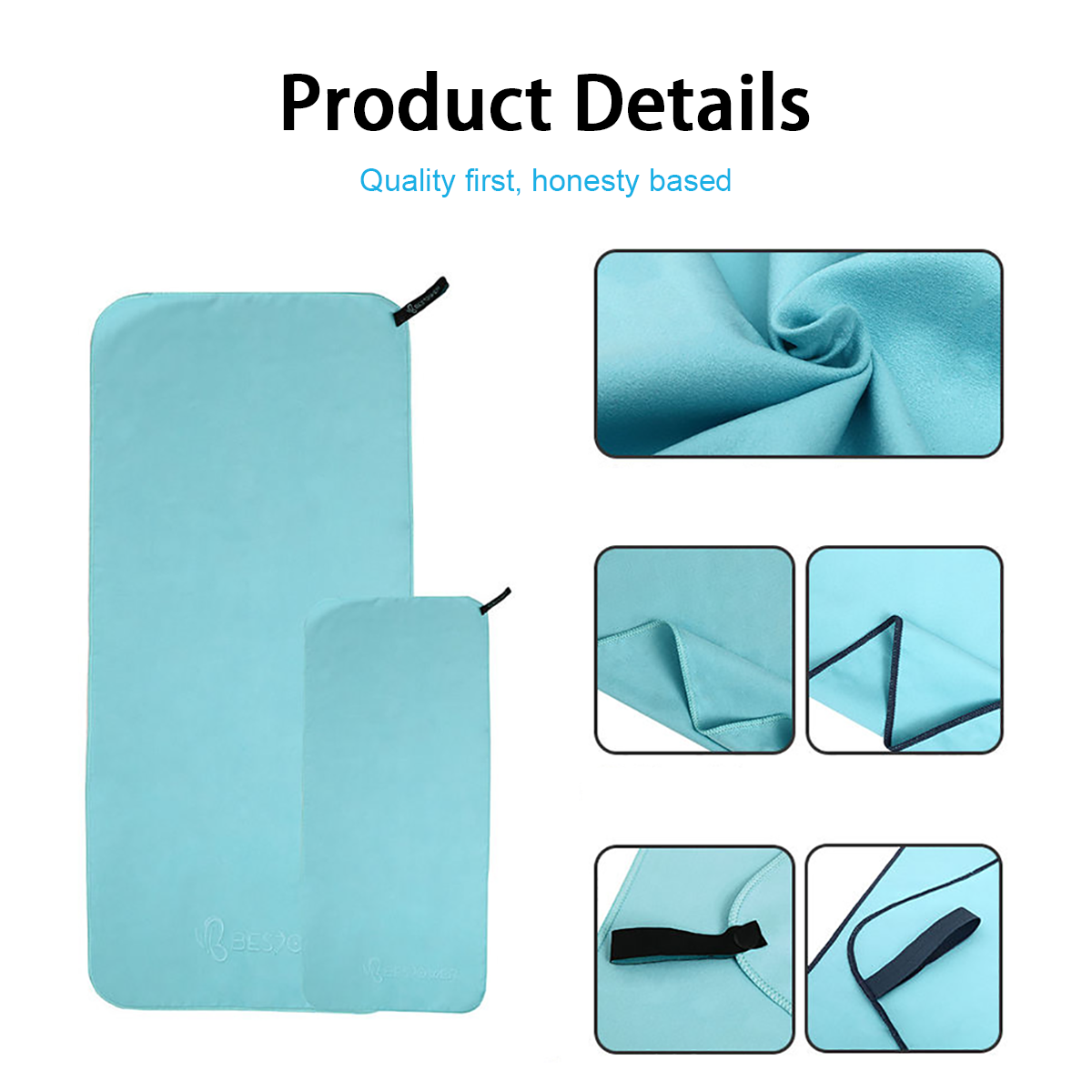 Super Absorbent Microfiber Blank Golf Towels Quick Dry Gym Towel Customized Logo