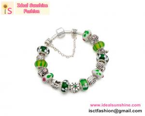 Quality 925 Silver Green Fairy European beads Bracelet beads jewelry silver with beads bracelet for sale