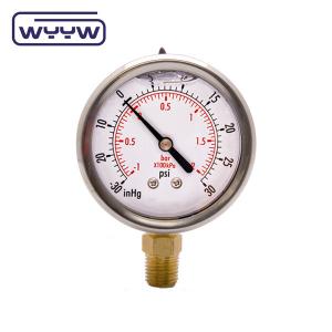 China Stainless Steel Positive And Negative Pressure Gauge Vacuum Oil filled Customized on sale