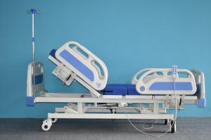 Quality 3Function Manual Hospital Bed With Folding Cot Sides ABS Head/Foot Board for sale
