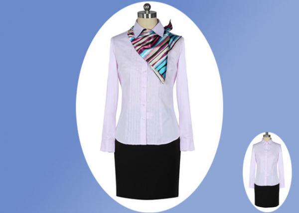 Female Pink Corporate Office Uniform Shirts Business Office Clothing