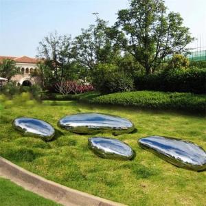 China Garden High Polish Pebble Shape Stainless Steel Sculpture For Lawned on sale