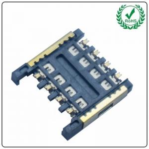 China Push Pull Type Micro Sim Card Connector 2.4H 6Pin / 8Pin on sale