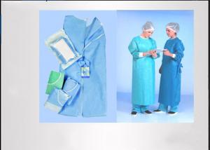 China Feeling Soft Disposable Hospital Gowns Unisex Convenient Good Tensile Strength on sale