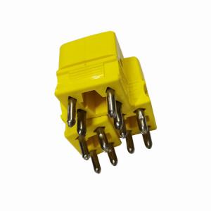 China 4 Hollow PIN K Type Dual Thermocouple Connector Glass Filled Nylon Plug Socket on sale