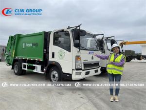 Quality Howo 4x2 120HP 6cbm Compactor Garbage Truck For Sanitation Services for sale