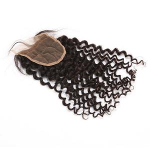 Quality Brazilian Virgin Hair Curly Texture Top Lace Closure 4"x4" Lace Size for Black Lady for sale