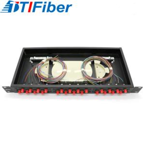 China FO ODF 19'' Rack Mount Splicing Fiber Optic Patch Panel 12 / 24 Port on sale