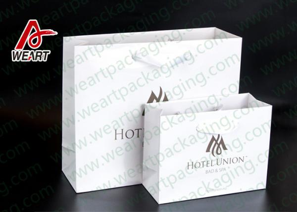 Buy Two Sizes Branded Custom Printed Paper Bags Promotional Use OEM / ODM at wholesale prices