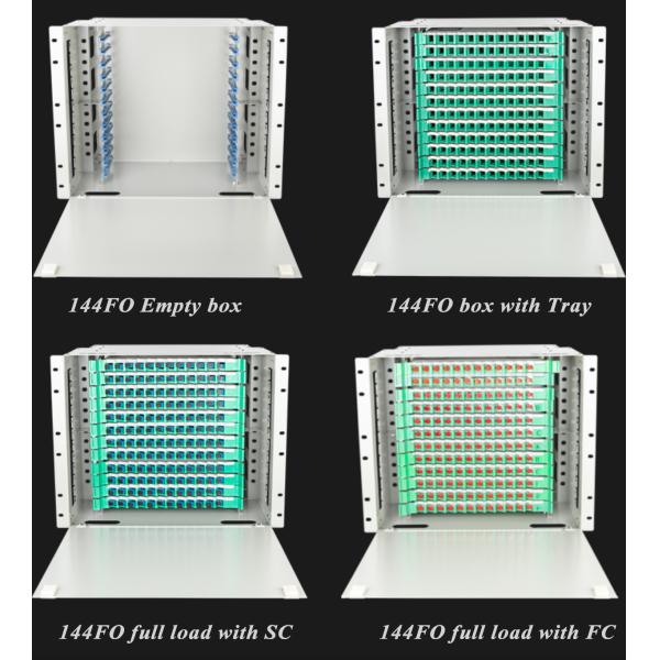 19'' Fiber Optic Patch Panel Distribution Box 144 Core ODF Unit / 144fo For Cabinet