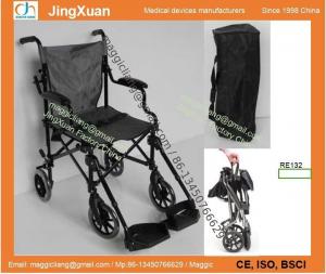 China RE132 Transport Wheelchair , Travelite Transport Wheelchair Chair in a Bag on sale