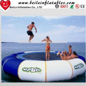 Quality Gaint blue and white PVC tarpaulin Water Buoy Inflatable Mattress to adult Jump on Water for sale