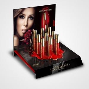 China Retail Store Beauty Display Stands , Retail Counter Display Stands With Poster on sale