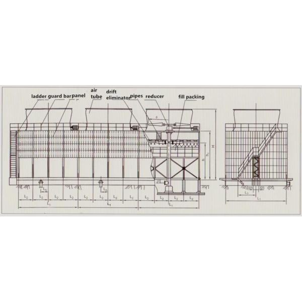 Steel Structure FRP Counterflow Open Circuit Cooling Tower High Efficiency