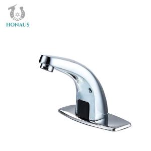 China Gravity Casting Automatic Infrared Sensor Faucet Smart Bathroom Faucet Brushed on sale