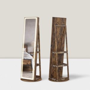 China Modern LED Jewelry Mirror Cabinet with Lockable Storage on sale