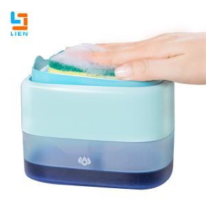 Quality Kitchen Cleaning Sponge Brush Holder Dishwashing Liquid Soap Dispenser for sale