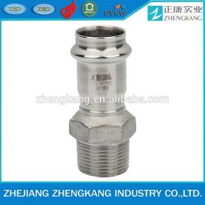 China Stainless steel press fitting 304 male threaded adapter /reducer elbow V profile press fitting on sale